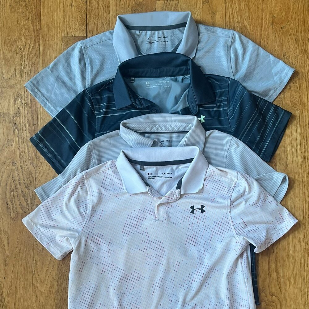 Boys (Under Armour) Golf Shirts - Youth L (Four Shirts)